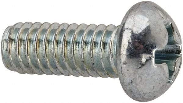 Value Collection - #8-32 UNC, 7/16" Length Under Head Phillips Drive Machine Screw - Round Head, Grade J82 Steel, Zinc-Plated Finish, Without Washer - Americas Industrial Supply