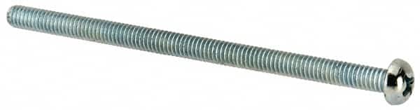 Value Collection - #8-32 UNC, 3" Length Under Head Phillips Drive Machine Screw - Round Head, Grade J82 Steel, Zinc-Plated Finish, Without Washer - Americas Industrial Supply