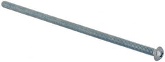 Value Collection - #8-32 UNC, 4" Length Under Head Phillips Drive Machine Screw - Round Head, Grade J82 Steel, Zinc-Plated Finish, Without Washer - Americas Industrial Supply