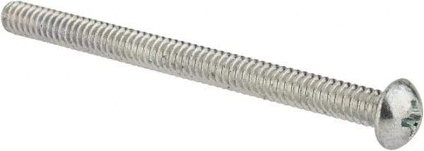 Value Collection - #10-24 UNC, 2-1/2" Length Under Head Phillips Drive Machine Screw - Round Head, Grade J82 Steel, Zinc-Plated Finish, Without Washer - Americas Industrial Supply