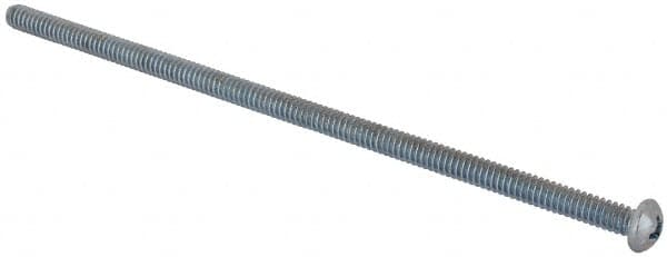 Value Collection - #10-24 UNC, 5" Length Under Head Phillips Drive Machine Screw - Round Head, Grade J82 Steel, Zinc-Plated Finish, Without Washer - Americas Industrial Supply