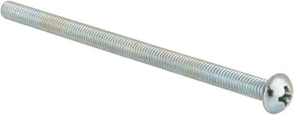Value Collection - #10-32 UNF, 3-1/2" Length Under Head Phillips Drive Machine Screw - Round Head, Grade J82 Steel, Zinc-Plated Finish, Without Washer - Americas Industrial Supply