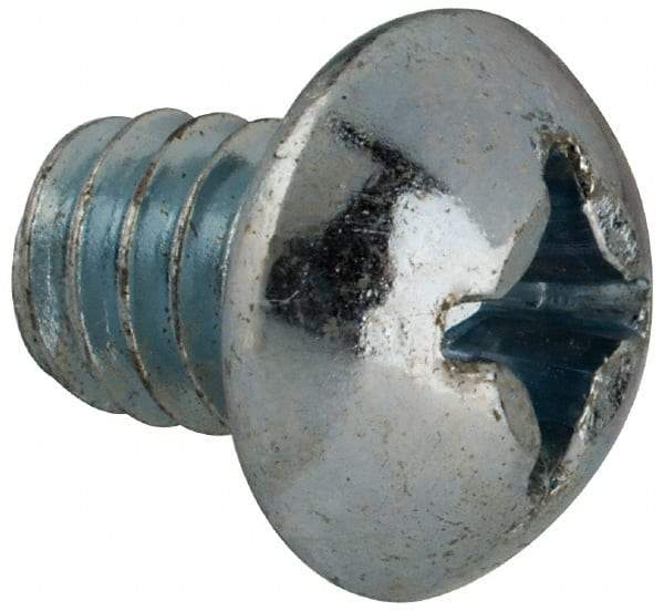 Value Collection - 1/4-20 UNC, 5/16" Length Under Head Phillips Drive Machine Screw - Round Head, Grade J82 Steel, Zinc-Plated Finish, Without Washer - Americas Industrial Supply