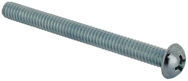 Value Collection - 1/4-20 UNC, 2-3/4" Length Under Head Phillips Drive Machine Screw - Round Head, Grade J82 Steel, Zinc-Plated Finish, Without Washer - Americas Industrial Supply