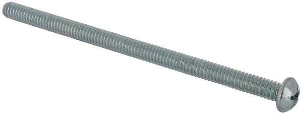 Value Collection - 1/4-20 UNC, 4-1/2" Length Under Head Phillips Drive Machine Screw - Round Head, Grade J82 Steel, Zinc-Plated Finish, Without Washer - Americas Industrial Supply