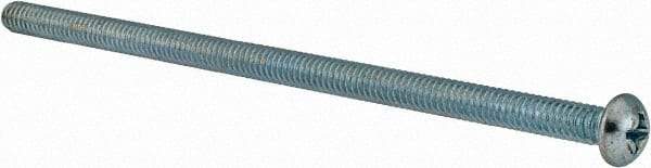 Value Collection - 1/4-20 UNC, 5-1/2" Length Under Head Phillips Drive Machine Screw - Round Head, Grade J82 Steel, Zinc-Plated Finish, Without Washer - Americas Industrial Supply
