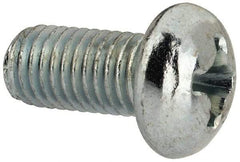 Value Collection - 1/4-28 UNF, 1/2" Length Under Head Phillips Drive Machine Screw - Round Head, Grade J82 Steel, Zinc-Plated Finish, Without Washer - Americas Industrial Supply