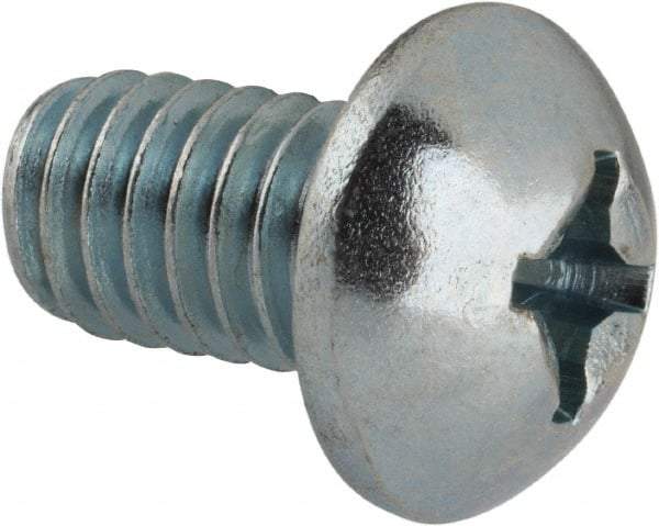 Value Collection - 5/16-18 UNC, 1/2" Length Under Head Phillips Drive Machine Screw - Round Head, Grade J82 Steel, Zinc-Plated Finish, Without Washer - Americas Industrial Supply