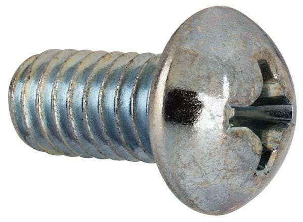 Value Collection - 5/16-18 UNC, 5/8" Length Under Head Phillips Drive Machine Screw - Round Head, Grade J82 Steel, Zinc-Plated Finish, Without Washer - Americas Industrial Supply