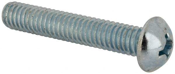 Value Collection - 5/16-18 UNC, 1-3/4" Length Under Head Phillips Drive Machine Screw - Round Head, Grade J82 Steel, Zinc-Plated Finish, Without Washer - Americas Industrial Supply