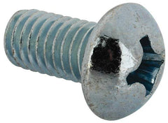 Value Collection - 3/8-16 UNC, 3/4" Length Under Head Phillips Drive Machine Screw - Round Head, Grade J82 Steel, Zinc-Plated Finish, Without Washer - Americas Industrial Supply