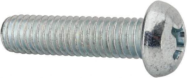 Value Collection - 3/8-16 UNC, 1-1/2" Length Under Head Phillips Drive Machine Screw - Round Head, Grade J82 Steel, Zinc-Plated Finish, Without Washer - Americas Industrial Supply