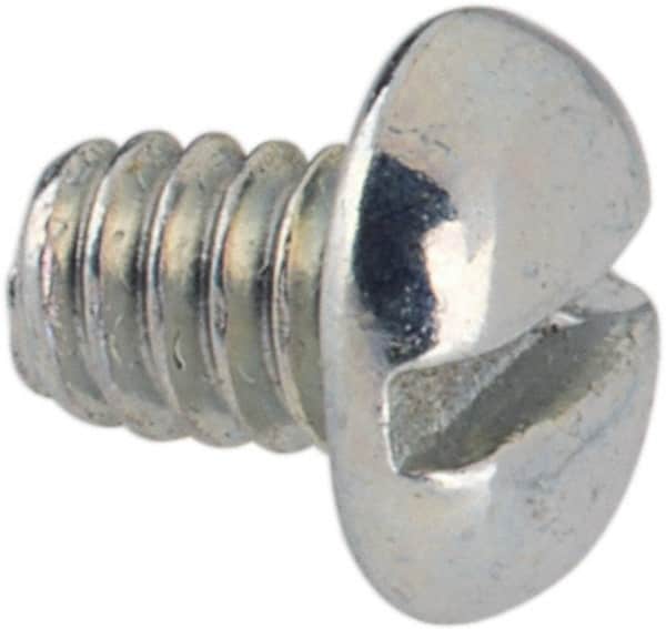 Value Collection - #2-56 UNC, 1/8" Length Under Head Slotted Drive Machine Screw - Pan Head, Grade J82 Steel, Zinc-Plated Finish, Without Washer - Americas Industrial Supply