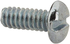 Value Collection - #3-48 UNC, 1/4" Length Under Head Slotted Drive Machine Screw - Pan Head, Grade J82 Steel, Zinc-Plated Finish, Without Washer - Americas Industrial Supply