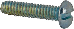 Value Collection - #3-48 UNC, 7/16" Length Under Head Slotted Drive Machine Screw - Pan Head, Grade J82 Steel, Zinc-Plated Finish, Without Washer - Americas Industrial Supply