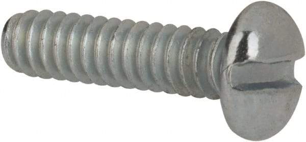 Value Collection - #4-40 UNC, 7/16" Length Under Head Slotted Drive Machine Screw - Pan Head, Grade J82 Steel, Zinc-Plated Finish, Without Washer - Americas Industrial Supply
