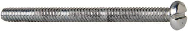 Value Collection - #4-40 UNC, 1-1/2" Length Under Head Slotted Drive Machine Screw - Pan Head, Grade J82 Steel, Zinc-Plated Finish, Without Washer - Americas Industrial Supply