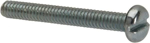 Value Collection - #5-40 UNC, 1" Length Under Head Slotted Drive Machine Screw - Pan Head, Grade J82 Steel, Zinc-Plated Finish, Without Washer - Americas Industrial Supply