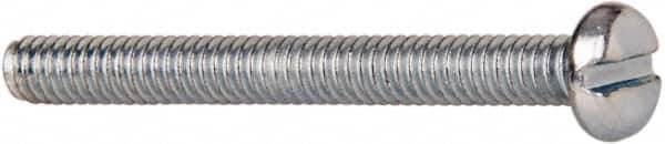 Value Collection - #5-40 UNC, 1-1/4" Length Under Head Slotted Drive Machine Screw - Pan Head, Grade J82 Steel, Zinc-Plated Finish, Without Washer - Americas Industrial Supply