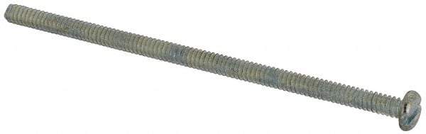 Value Collection - #6-32 UNC, 3" Length Under Head Slotted Drive Machine Screw - Pan Head, Grade J82 Steel, Zinc-Plated Finish, Without Washer - Americas Industrial Supply