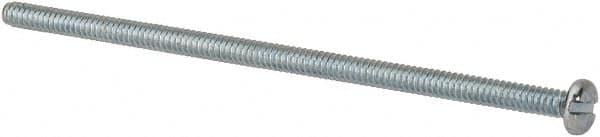 Value Collection - #6-32 UNC, 3-1/4" Length Under Head Slotted Drive Machine Screw - Pan Head, Grade J82 Steel, Zinc-Plated Finish, Without Washer - Americas Industrial Supply