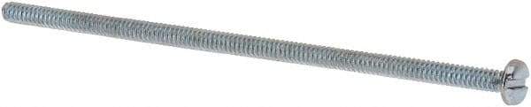 Value Collection - #6-32 UNC, 3-1/2" Length Under Head Slotted Drive Machine Screw - Pan Head, Grade J82 Steel, Zinc-Plated Finish, Without Washer - Americas Industrial Supply