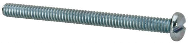 Value Collection - #10-24 UNC, 2-1/2" Length Under Head Slotted Drive Machine Screw - Pan Head, Grade J82 Steel, Zinc-Plated Finish, Without Washer - Americas Industrial Supply