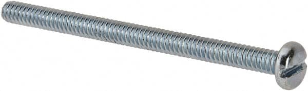 Value Collection - #10-24 UNC, 2-3/4" Length Under Head Slotted Drive Machine Screw - Pan Head, Grade J82 Steel, Zinc-Plated Finish, Without Washer - Americas Industrial Supply
