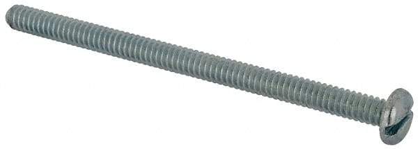 Value Collection - #10-24 UNC, 3" Length Under Head Slotted Drive Machine Screw - Pan Head, Grade J82 Steel, Zinc-Plated Finish, Without Washer - Americas Industrial Supply
