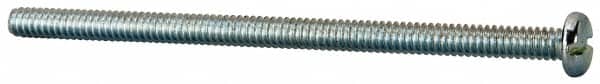 Value Collection - #10-24 UNC, 3-1/2" Length Under Head Slotted Drive Machine Screw - Pan Head, Grade J82 Steel, Zinc-Plated Finish, Without Washer - Americas Industrial Supply