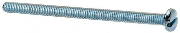 Value Collection - #10-32 UNF, 3" Length Under Head Slotted Drive Machine Screw - Pan Head, Grade J82 Steel, Zinc-Plated Finish, Without Washer - Americas Industrial Supply