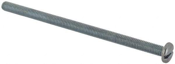 Value Collection - #10-32 UNF, 3-1/2" Length Under Head Slotted Drive Machine Screw - Pan Head, Grade J82 Steel, Zinc-Plated Finish, Without Washer - Americas Industrial Supply