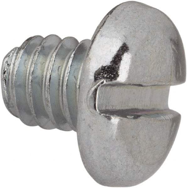 Value Collection - #12-24 UNC, 1/4" Length Under Head Slotted Drive Machine Screw - Pan Head, Grade J82 Steel, Zinc-Plated Finish, Without Washer - Americas Industrial Supply
