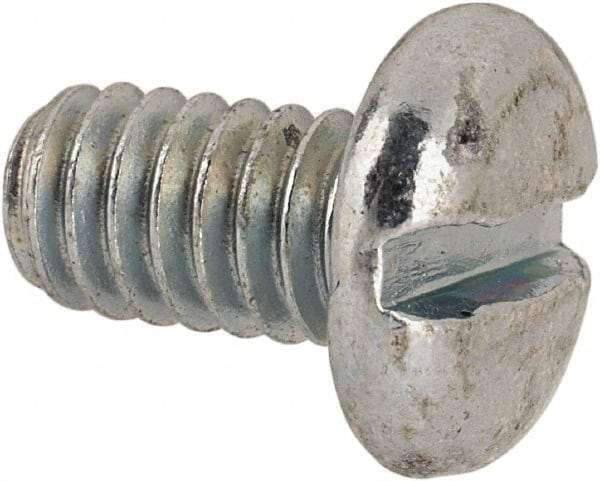 Value Collection - #12-24 UNC, 3/8" Length Under Head Slotted Drive Machine Screw - Pan Head, Grade J82 Steel, Zinc-Plated Finish, Without Washer - Americas Industrial Supply