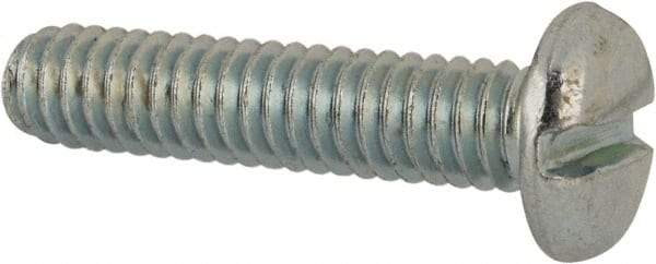 Value Collection - #12-24 UNC, 1" Length Under Head Slotted Drive Machine Screw - Pan Head, Grade J82 Steel, Zinc-Plated Finish, Without Washer - Americas Industrial Supply