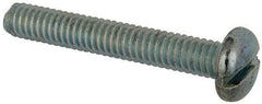 Value Collection - #12-24 UNC, 1-1/2" Length Under Head Slotted Drive Machine Screw - Pan Head, Grade J82 Steel, Zinc-Plated Finish, Without Washer - Americas Industrial Supply
