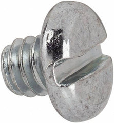 Value Collection - 1/4-20 UNC, 1/4" Length Under Head Slotted Drive Machine Screw - Pan Head, Grade J82 Steel, Zinc-Plated Finish, Without Washer - Americas Industrial Supply