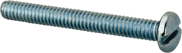 Value Collection - 1/4-20 UNC, 2-1/4" Length Under Head Slotted Drive Machine Screw - Pan Head, Grade J82 Steel, Zinc-Plated Finish, Without Washer - Americas Industrial Supply