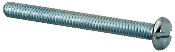 Value Collection - 1/4-20 UNC, 2-3/4" Length Under Head Slotted Drive Machine Screw - Pan Head, Grade J82 Steel, Zinc-Plated Finish, Without Washer - Americas Industrial Supply