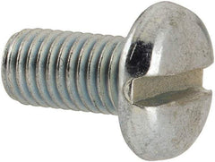 Value Collection - 1/4-28 UNF, 1/2" Length Under Head Slotted Drive Machine Screw - Pan Head, Grade J82 Steel, Zinc-Plated Finish, Without Washer - Americas Industrial Supply