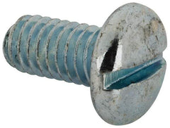 Value Collection - 5/16-18 UNC, 5/8" Length Under Head Slotted Drive Machine Screw - Pan Head, Grade J82 Steel, Zinc-Plated Finish, Without Washer - Americas Industrial Supply