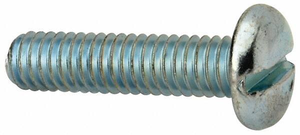 Value Collection - 5/16-18 UNC, 1-1/4" Length Under Head Slotted Drive Machine Screw - Pan Head, Grade J82 Steel, Zinc-Plated Finish, Without Washer - Americas Industrial Supply