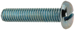 Value Collection - 3/8-16 UNC, 1-3/4" Length Under Head Slotted Drive Machine Screw - Pan Head, Grade J82 Steel, Zinc-Plated Finish, Without Washer - Americas Industrial Supply