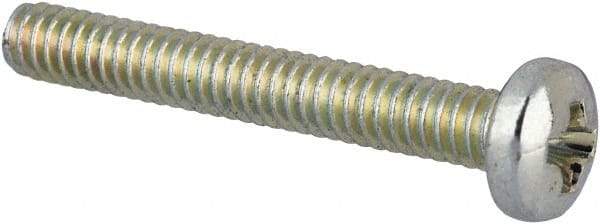 Value Collection - #3-48 UNC, 3/4" Length Under Head Phillips Drive Machine Screw - Pan Head, Grade J82 Steel, Zinc-Plated Finish, Without Washer - Americas Industrial Supply