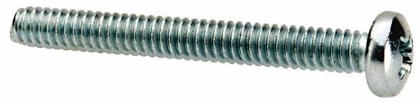 Value Collection - #3-48 UNC, 7/8" Length Under Head Phillips Drive Machine Screw - Pan Head, Grade J82 Steel, Zinc-Plated Finish, Without Washer - Americas Industrial Supply
