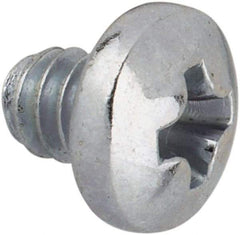 Value Collection - #4-40 UNC, 1/8" Length Under Head Phillips Drive Machine Screw - Pan Head, Grade J82 Steel, Zinc-Plated Finish, Without Washer - Americas Industrial Supply