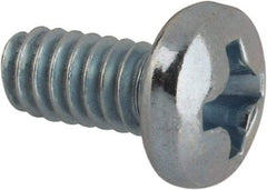 Value Collection - #5-40 UNC, 1/4" Length Under Head Phillips Drive Machine Screw - Pan Head, Grade J82 Steel, Zinc-Plated Finish, Without Washer - Americas Industrial Supply