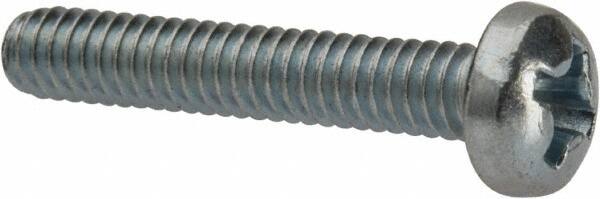 Value Collection - #5-40 UNC, 3/4" Length Under Head Phillips Drive Machine Screw - Pan Head, Grade J82 Steel, Zinc-Plated Finish, Without Washer - Americas Industrial Supply
