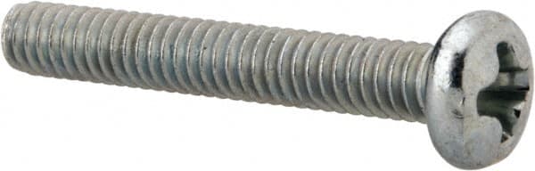 Value Collection - #5-40 UNC, 7/8" Length Under Head Phillips Drive Machine Screw - Pan Head, Grade J82 Steel, Zinc-Plated Finish, Without Washer - Americas Industrial Supply