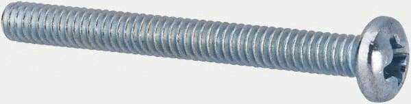 Value Collection - #5-40 UNC, 1-1/4" Length Under Head Phillips Drive Machine Screw - Pan Head, Grade J82 Steel, Zinc-Plated Finish, Without Washer - Americas Industrial Supply